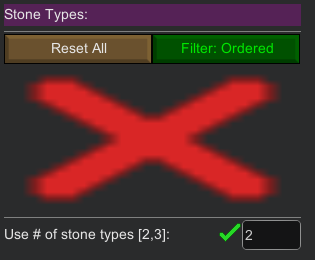 number of stones filter