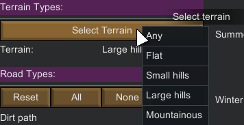 terrain selection
